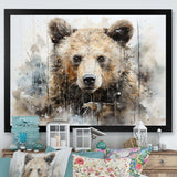 Bear Portrait Necessities - Abstract Canvas Wall Art