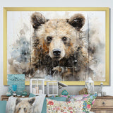 Bear Portrait Necessities - Abstract Canvas Wall Art