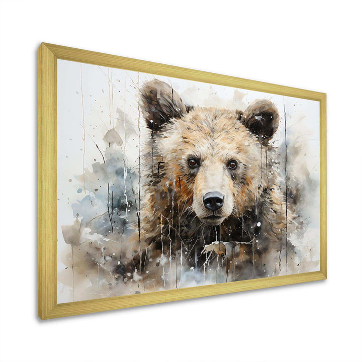 Bear Portrait Necessities - Abstract Canvas Wall Art