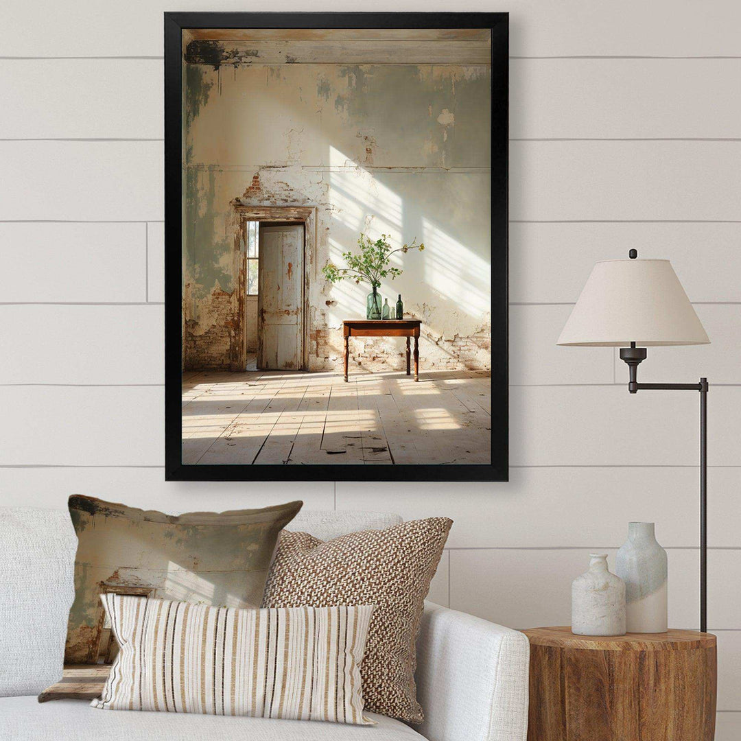 Beige Minimalism Empty Space Embrace - Abstract Canvas Wall Art