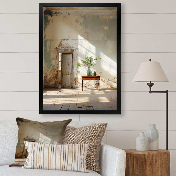 Beige Minimalism Empty Space Embrace - Abstract Canvas Wall Art