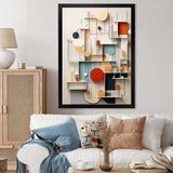 Abstract Geometric White And Blue Essential Forms - Abstract Canvas Wall Art