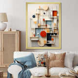 Abstract Geometric White And Blue Essential Forms - Abstract Canvas Wall Art