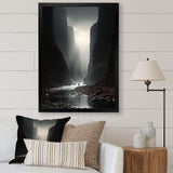 Black And White Canyon Calm I - Landscapes Canvas Wall Art