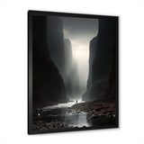 Black And White Canyon Calm I - Landscapes Canvas Wall Art