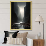 Black And White Canyon Calm I - Landscapes Canvas Wall Art