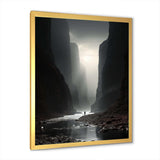 Black And White Canyon Calm I - Landscapes Canvas Wall Art