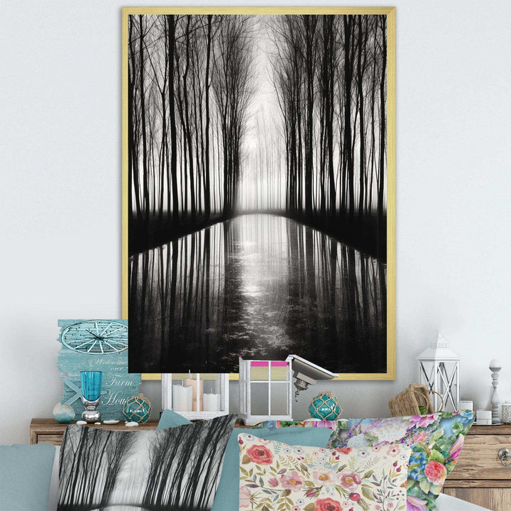 Black And White Forest Silence Photography III - Landscapes Canvas Wall Art