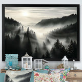 Mysterious Misty Mountain Morning - Abstract Canvas Wall Art