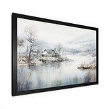 Grey And Beige Modern Scandinavian Scenery Silence - Landscapes Canvas Wall Art