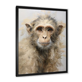 Minimalism Monkey Silhouette - Beige Monkey Wall Art