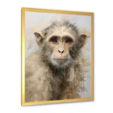Minimalism Monkey Silhouette - Beige Monkey Wall Art