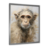 Minimalism Monkey Silhouette - Beige Monkey Wall Art