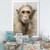 Minimalism Monkey Silhouette - Beige Monkey Wall Art