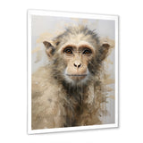 Minimalism Monkey Silhouette - Beige Monkey Wall Art