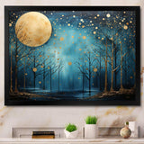 Azure Ascension Moonlight Forest - Fantasy Canvas Wall Art