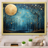 Azure Ascension Moonlight Forest - Fantasy Canvas Wall Art