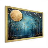 Azure Ascension Moonlight Forest - Fantasy Canvas Wall Art