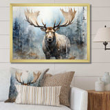 Majestic Moose In Forest - Animals Canvas Wall Art