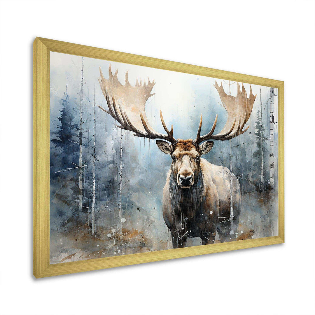 Majestic Moose In Forest - Animals Canvas Wall Art