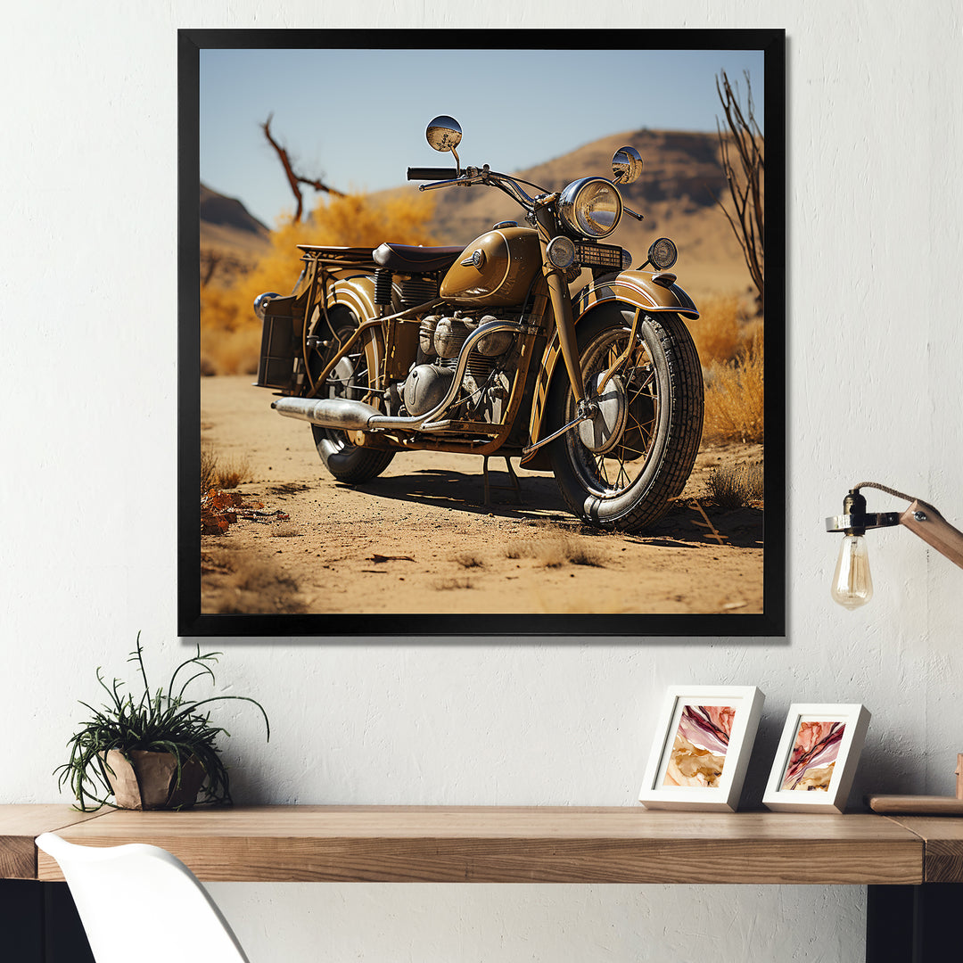 Dessert Vintage Bike - Motorcycle Canvas Wall Art