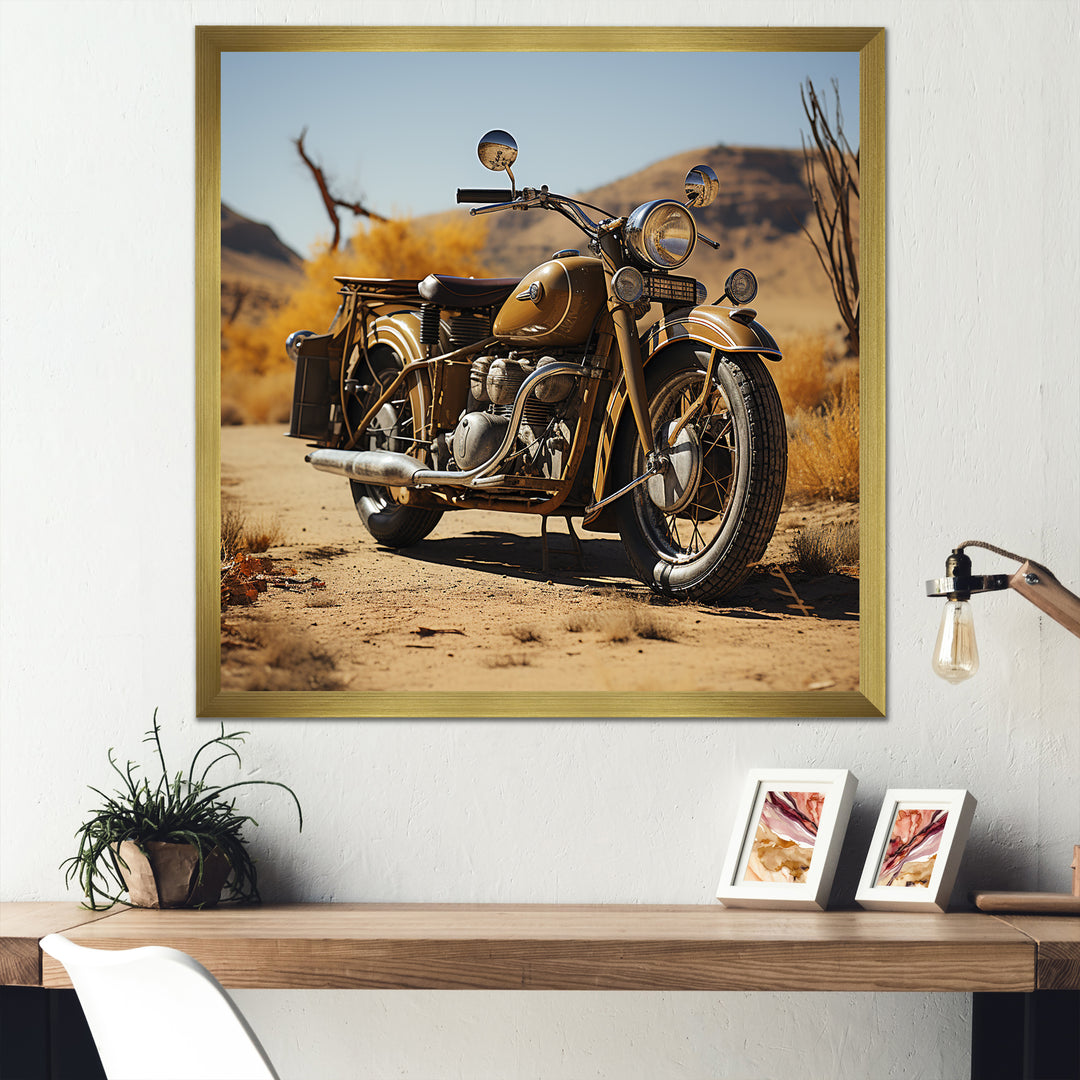 Dessert Vintage Bike - Motorcycle Canvas Wall Art