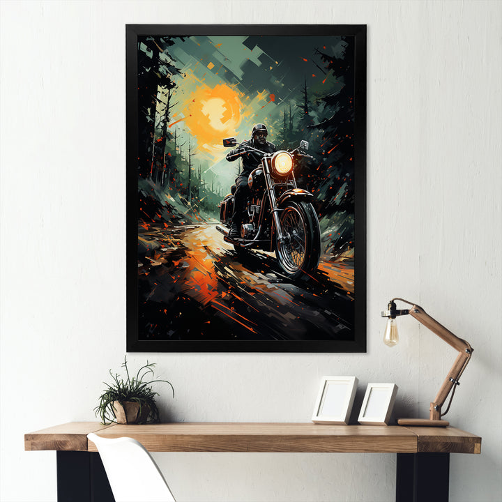 Vintage Dirty Bike Memory On The Road - Motorcycle Canvas Wall Art
