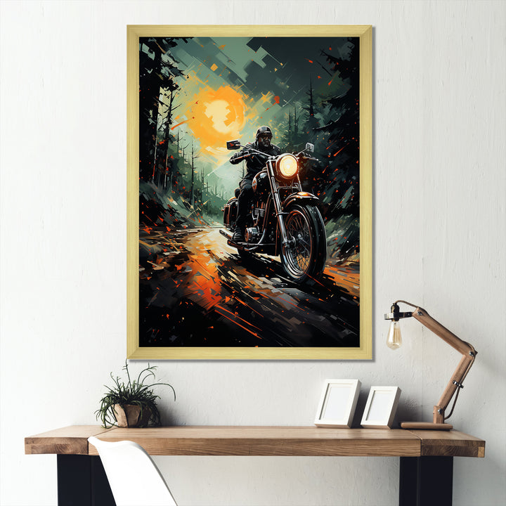 Vintage Dirty Bike Memory On The Road - Motorcycle Canvas Wall Art