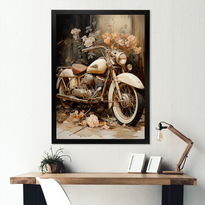Vintage Motorcycle Melody - Motorcycle Canvas Wall Art