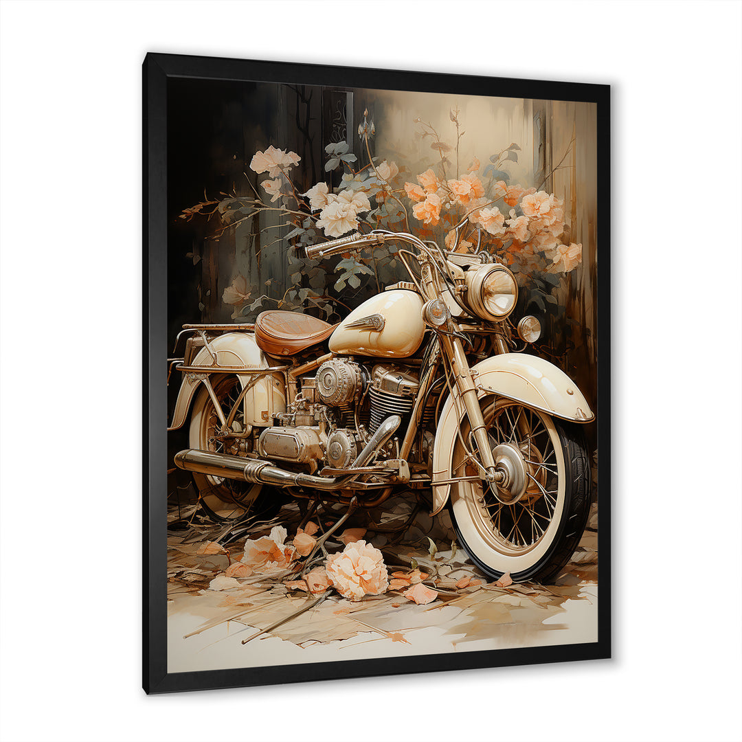 Vintage Motorcycle Melody - Motorcycle Canvas Wall Art