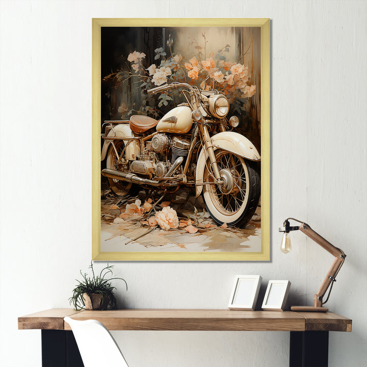 Vintage Motorcycle Melody - Motorcycle Canvas Wall Art