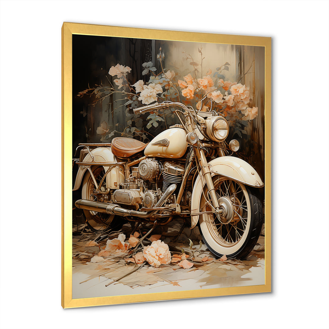 Vintage Motorcycle Melody - Motorcycle Canvas Wall Art