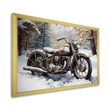 War Rustic War Bike In Winter - Motorcycle Canvas Wall Art