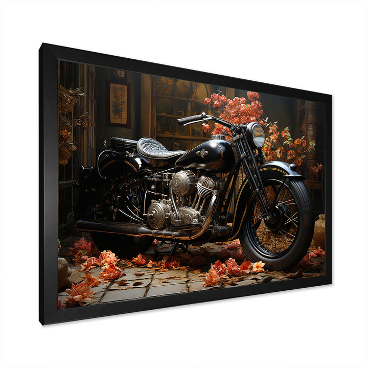 Noir Motorcycle Mystery - Motorcycle Canvas Wall Art
