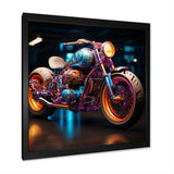 Pop Art Motor Cycle - Motorcycle Canvas Wall Art