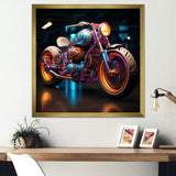 Pop Art Motor Cycle - Motorcycle Canvas Wall Art