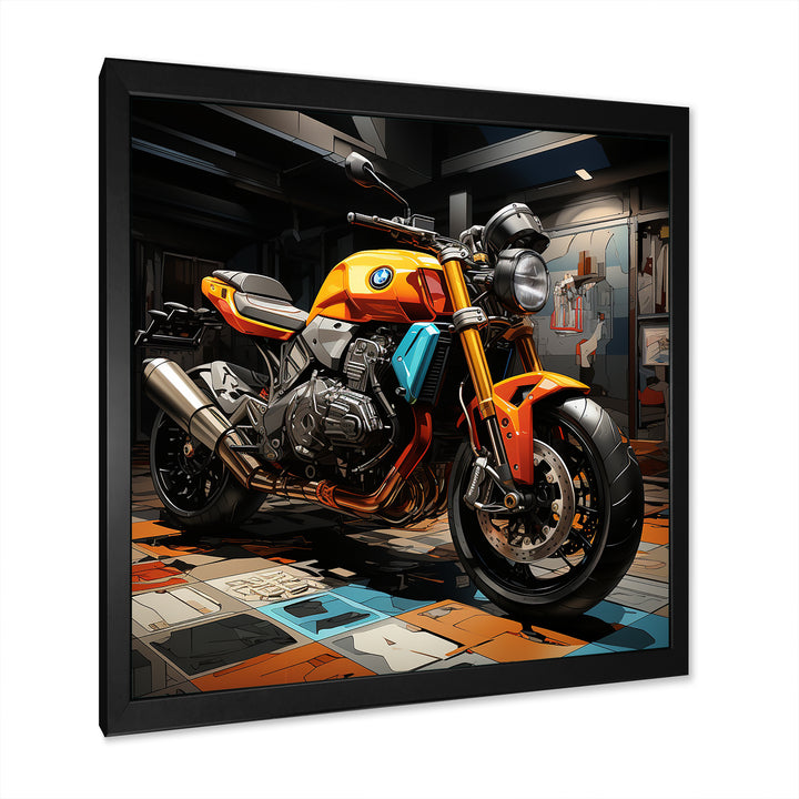 Pop Art Motorcycle - Motorcycle Canvas Wall Art