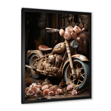 Rustic Adventure Flower Motorcycle - Motorcycle Canvas Wall Art