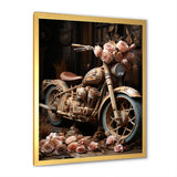 Rustic Adventure Flower Motorcycle - Motorcycle Canvas Wall Art