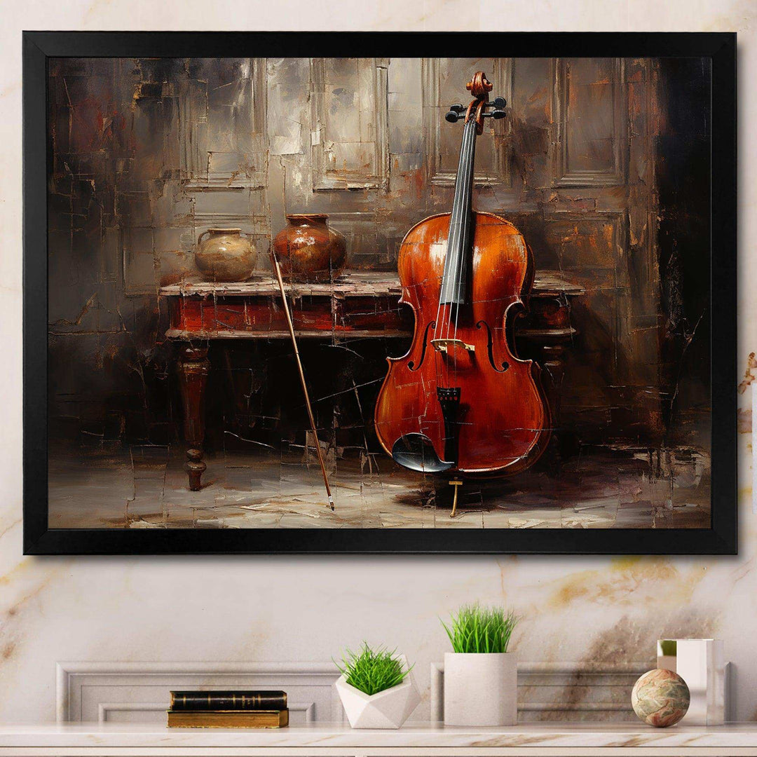 Cello Charisma Deep Burgundy II - Music Canvas Wall Art