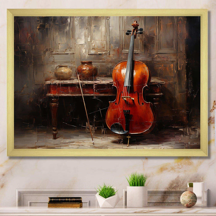 Cello Charisma Deep Burgundy II - Music Canvas Wall Art