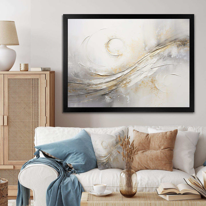 Abstract Music Note Silver Grace - Music Canvas Wall Art
