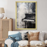 Minimalism Piano Midnight Black And White I - Music Canvas Wall Art