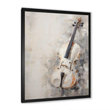 Minimalism White Violin Music - Music Canvas Wall Art