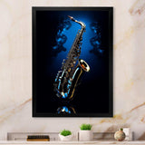 Saxophone Midnight Blue II - Music Canvas Wall Art