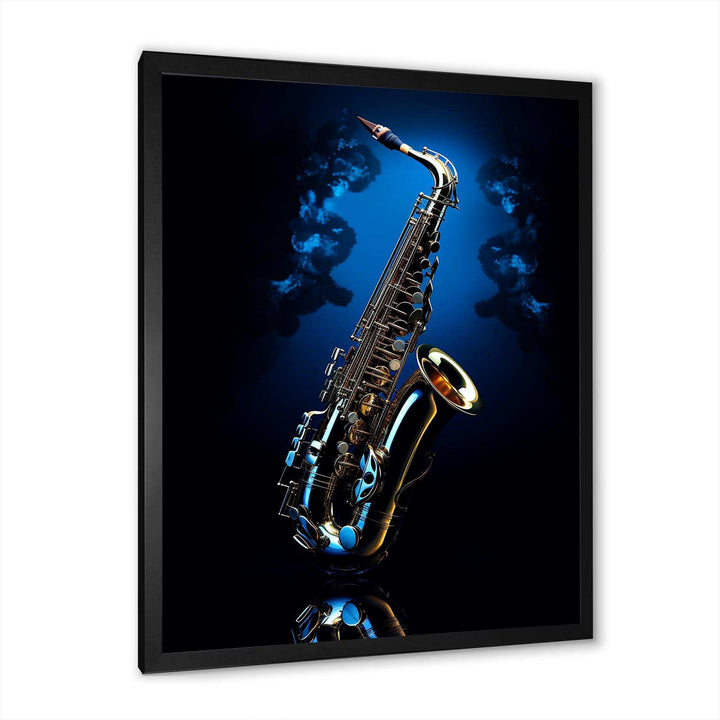 Saxophone Midnight Blue II - Music Canvas Wall Art