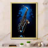 Saxophone Midnight Blue II - Music Canvas Wall Art