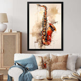 Vibrant Saxophone Swing - Music Canvas Wall Art