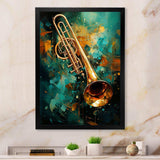 Trombone Tribute Jazzed Jade - Music Canvas Wall Art