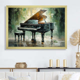 Green Piano Impressionists Instrument - Music Canvas Wall Art